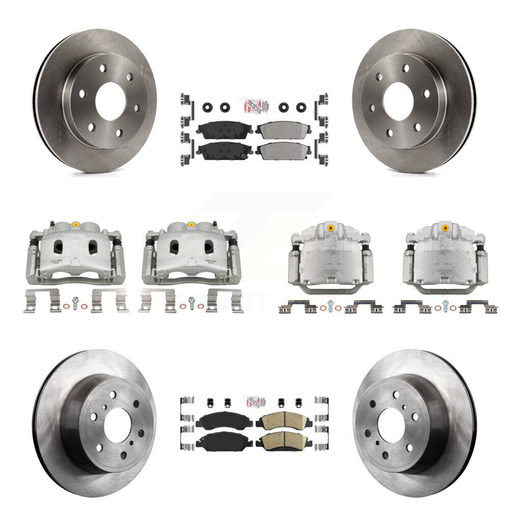 Front Rear Disc Brake Caliper Rotors And Ameribrakes Pads Kit (10Pc) For GMC Sierra 1500 KC8-102583N