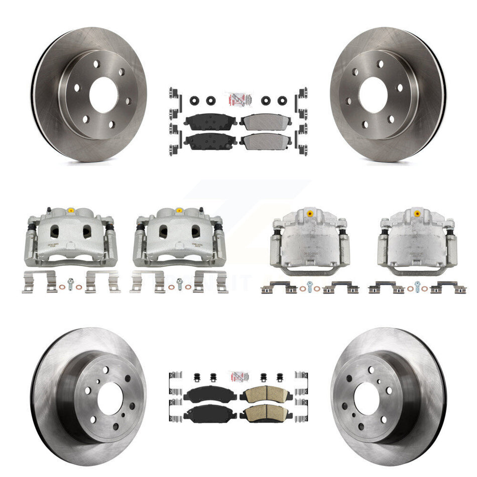 Front Rear Disc Brake Caliper Rotors And Ameribrakes Pads Kit (10Pc) For GMC Sierra 1500 KC8-102583N