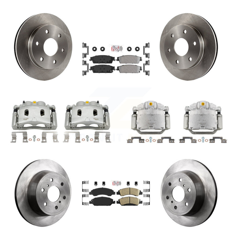 Front Rear Disc Brake Caliper Rotors And Ameribrakes Pads Kit (10Pc) For GMC Sierra 1500 KC8-102583N