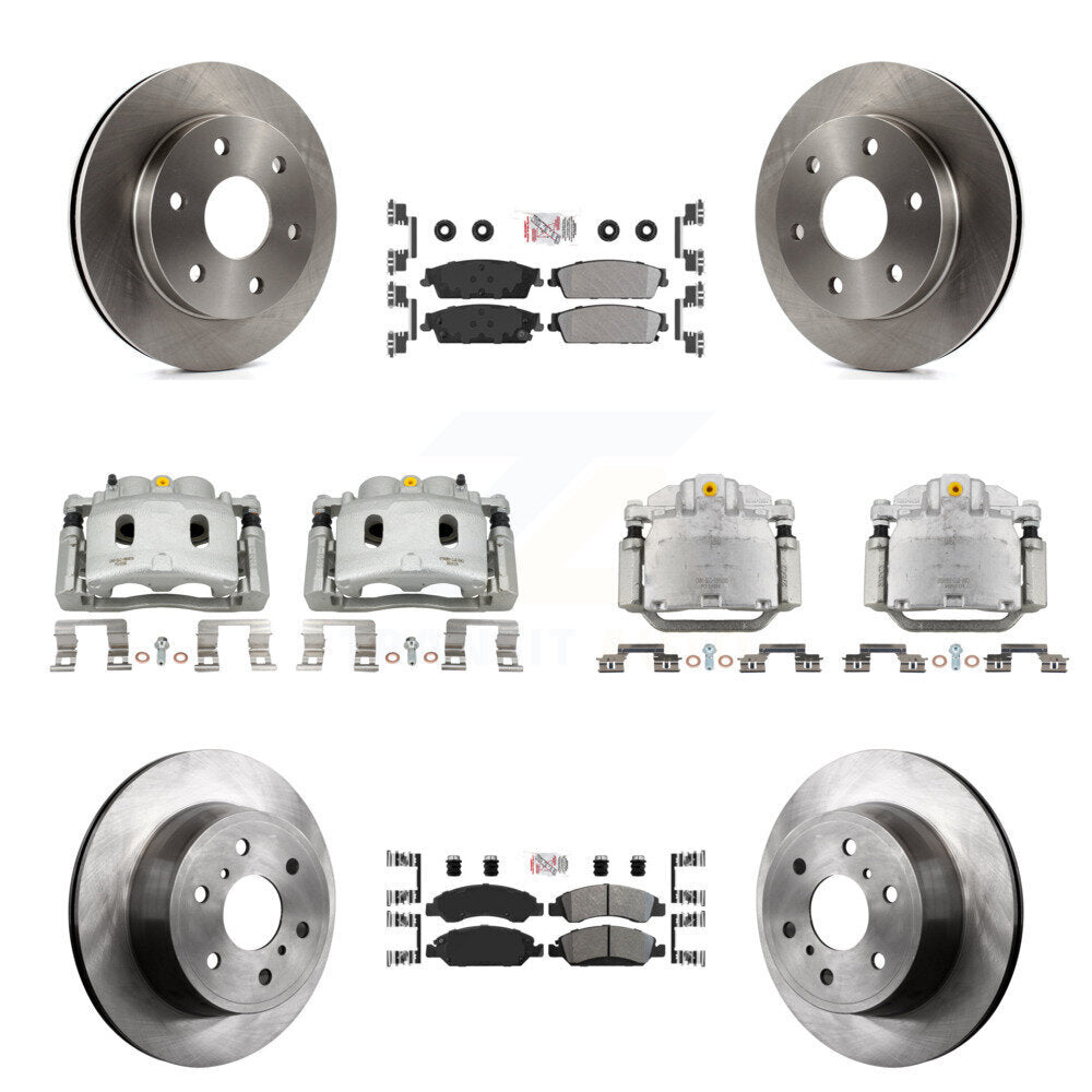 Front Rear Disc Brake Caliper Rotor And Semi-Metallic Pad Kit (10Pc) For GMC Sierra 1500 KC8-102585N