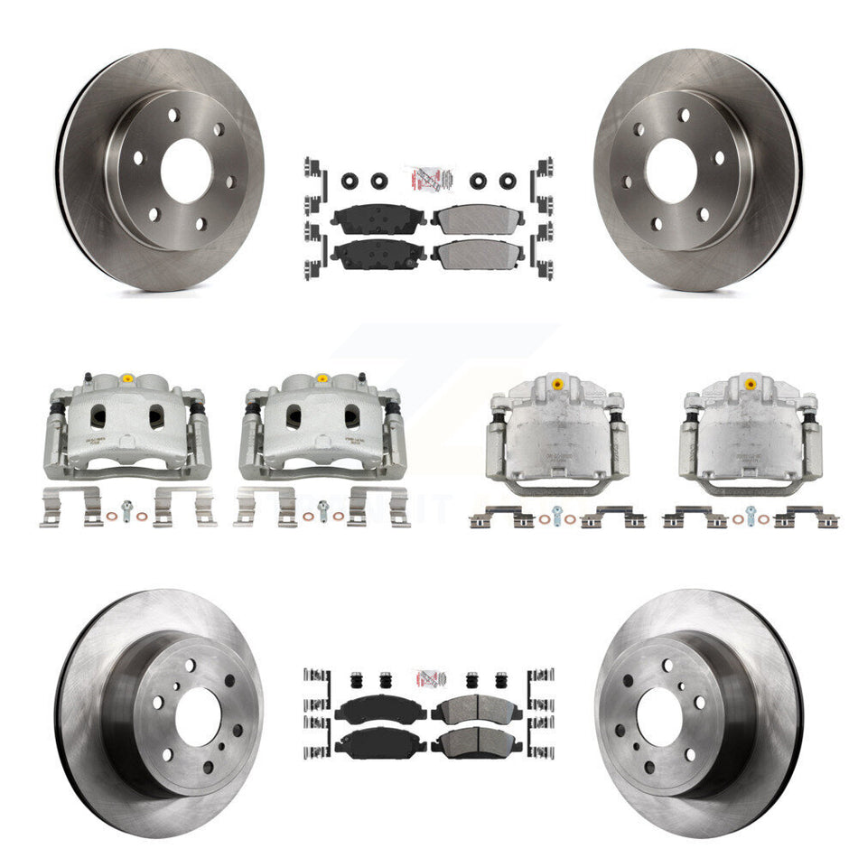Front Rear Disc Brake Caliper Rotor And Semi-Metallic Pad Kit (10Pc) For GMC Sierra 1500 KC8-102585N