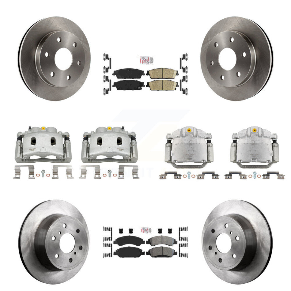 Front Rear Disc Brake Caliper Rotors And Ameribrakes Pads Kit (10Pc) For GMC Sierra 1500 KC8-102588N