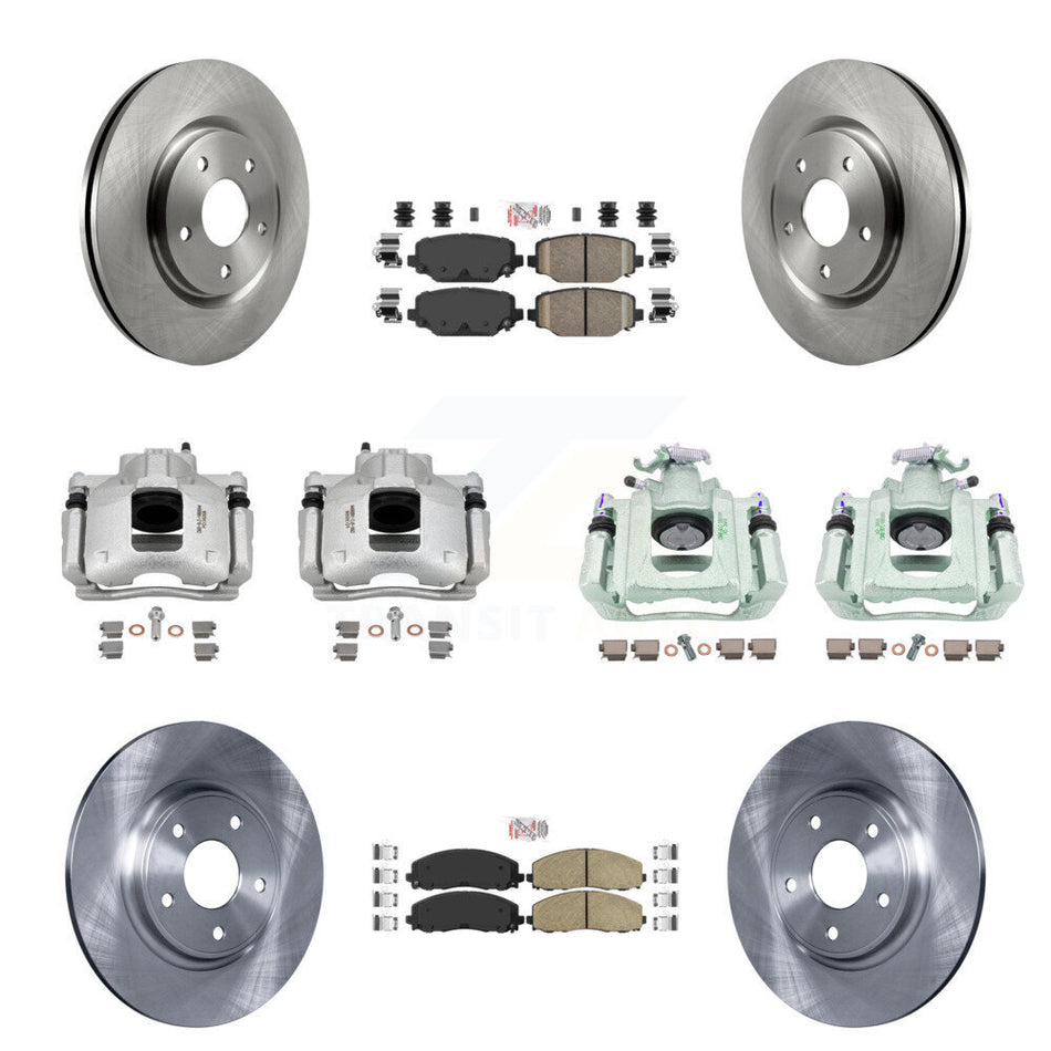Front Rear Disc Brake Caliper Rotors And Ceramic Pads Kit (10Pc) For Ram C/V KC8-102599N