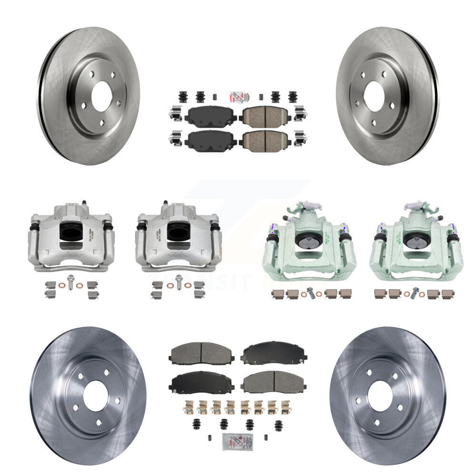 Front Rear Disc Brake Caliper Rotors And Ameribrakes Pads Kit (10Pc) For Ram C/V KC8-102600N