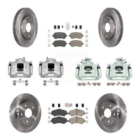 Front Rear Brake Caliper Rotor Ceramic Pad Kit (10Pc) For Dodge Grand Caravan Chrysler & KC8-102608N