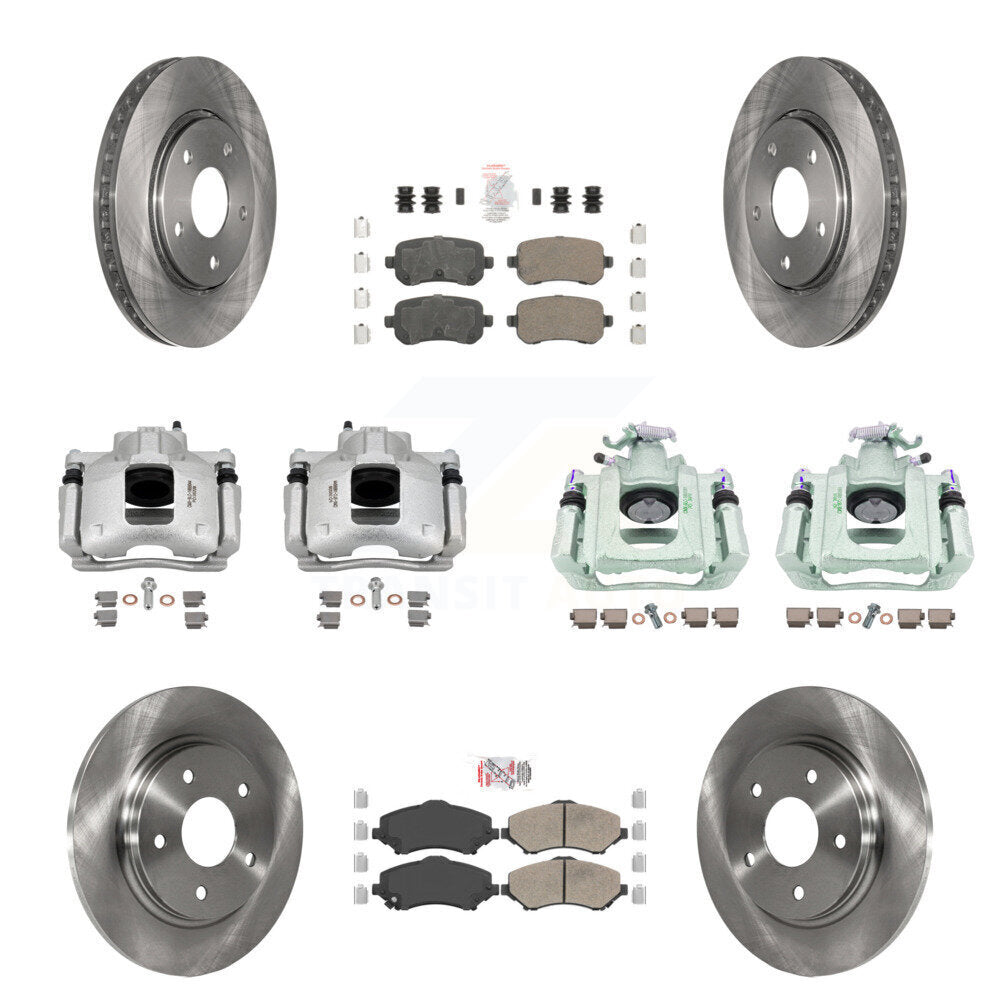 Front Rear Brake Caliper Rotor Ceramic Pad Kit (10Pc) For Dodge Grand Caravan Chrysler & KC8-102609N