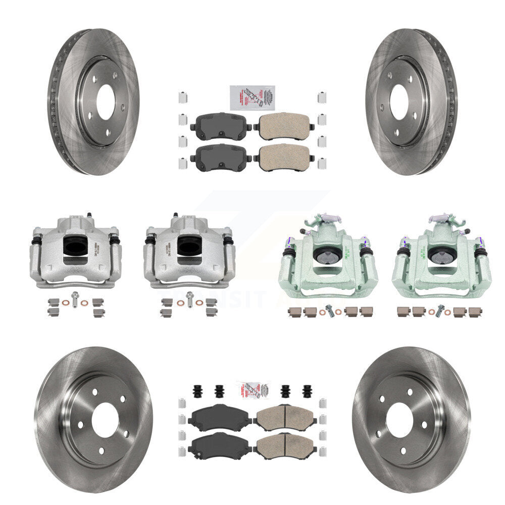 Front Rear Brake Caliper Rotor Ceramic Pad Kit (10Pc) For Dodge Grand Caravan Chrysler & KC8-102610N