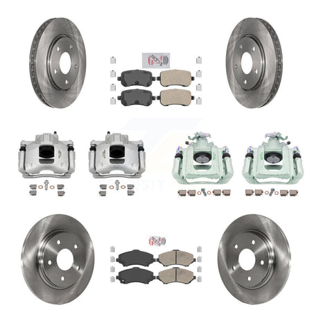 Front Rear Brake Caliper Rotor Ceramic Pad Kit (10Pc) For Dodge Grand Caravan Chrysler & KC8-102611N