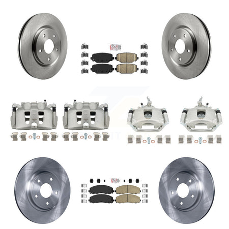 Front Rear Disc Brake Caliper Rotor & Ceramic Pad Kit (10Pc) For 2014-2020 Dodge Journey KC8-102618N