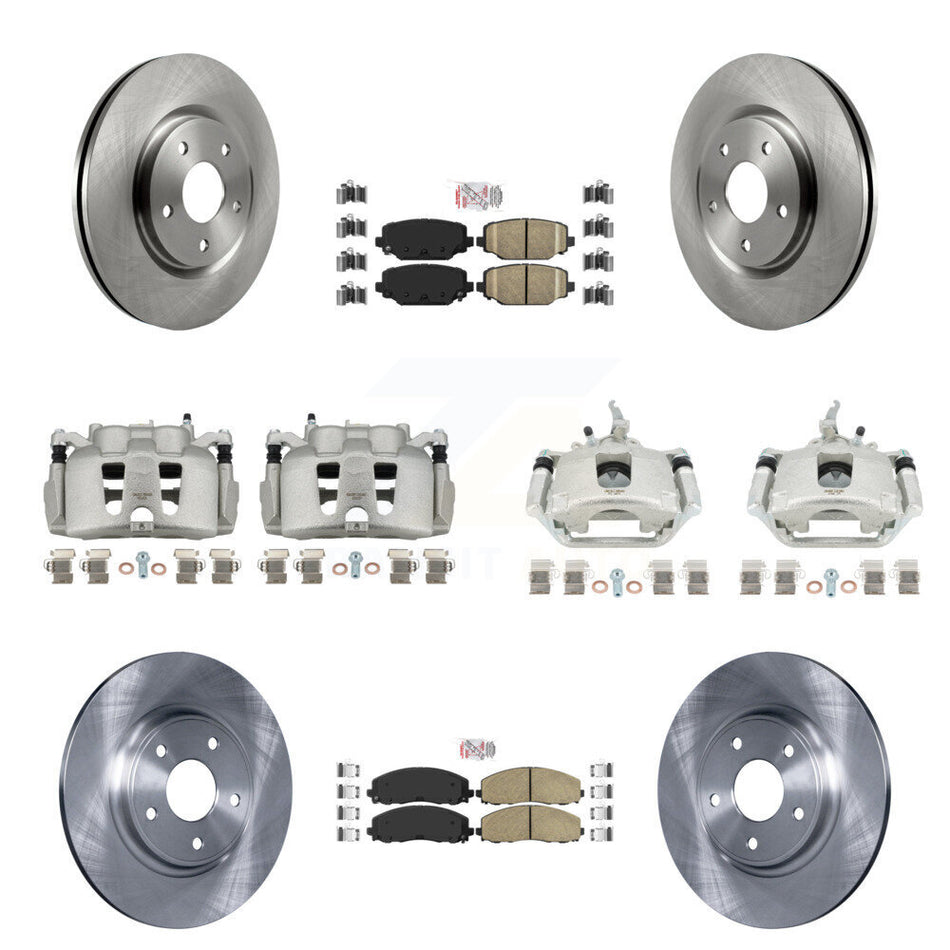 Front Rear Disc Brake Caliper Rotor & Ceramic Pad Kit (10Pc) For 2014-2020 Dodge Journey KC8-102619N