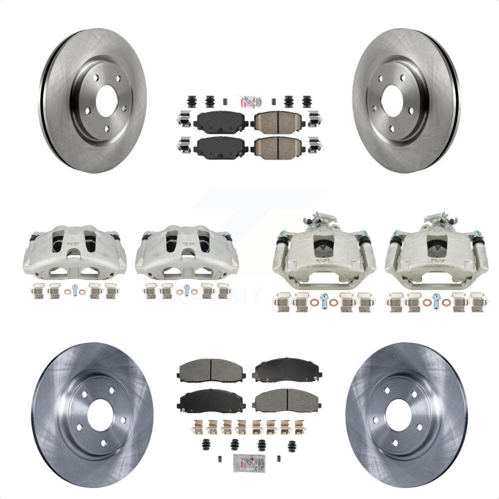 Front Rear Disc Brake Caliper Rotors And Ceramic Pads Kit (10Pc) For Dodge Grand Caravan KC8-102626N by Transit Auto