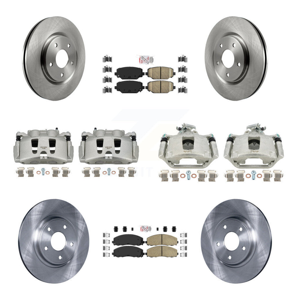 Front Rear Disc Brake Caliper Rotors And Ceramic Pads Kit (10Pc) For Dodge Grand Caravan KC8-102627N