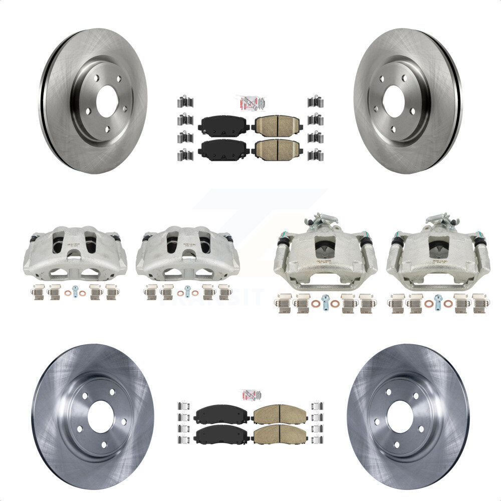 Front Rear Disc Brake Caliper Rotors And Ceramic Pads Kit (10Pc) For Dodge Grand Caravan KC8-102628N by Transit Auto