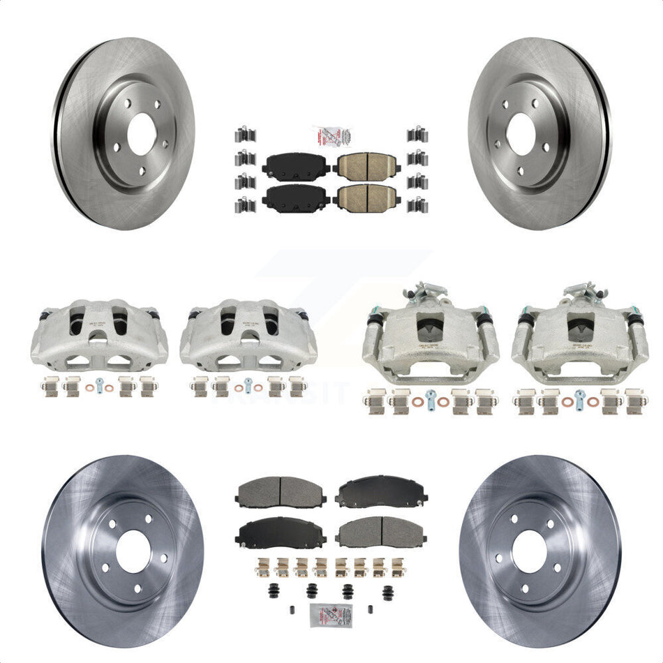 Front Rear Disc Brake Caliper Rotors And Ceramic Pads Kit (10Pc) For Dodge Grand Caravan KC8-102629N by Transit Auto