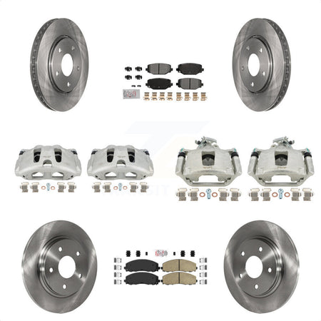 Front Rear Disc Brake Caliper Rotors And Ceramic Pads Kit (10Pc) For 2017-2018 Dodge Grand Caravan With Single Piston KC8-102630N by Transit Auto