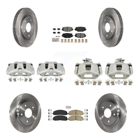 Front Rear Disc Brake Caliper Rotors And Ceramic Pads Kit (10Pc) For 2017-2018 Dodge Grand Caravan With Single Piston KC8-102631N by Transit Auto