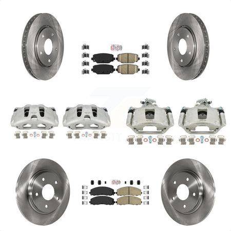 Front Rear Disc Brake Caliper Rotors And Ceramic Pads Kit (10Pc) For 2017-2018 Dodge Grand Caravan With Single Piston KC8-102636N by Transit Auto