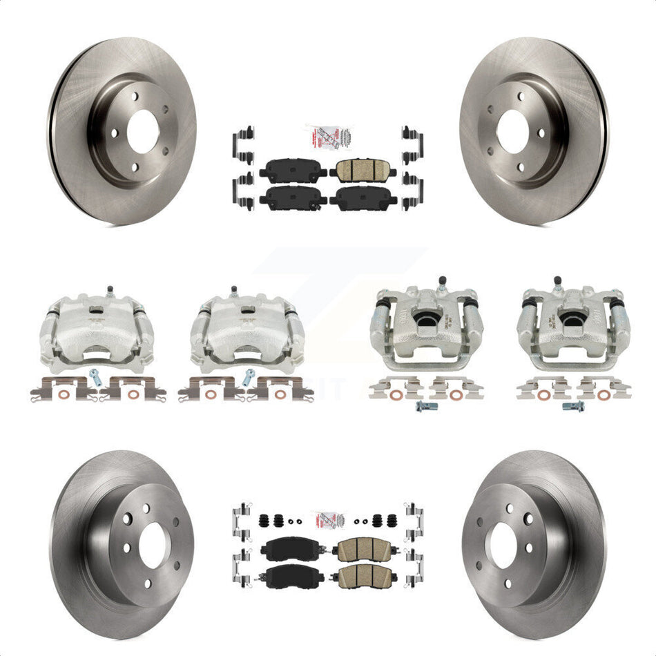 Front Rear Disc Brake Caliper Rotors And Ceramic Pads Kit (10Pc) For Nissan Altima KC8-102639N by Transit Auto