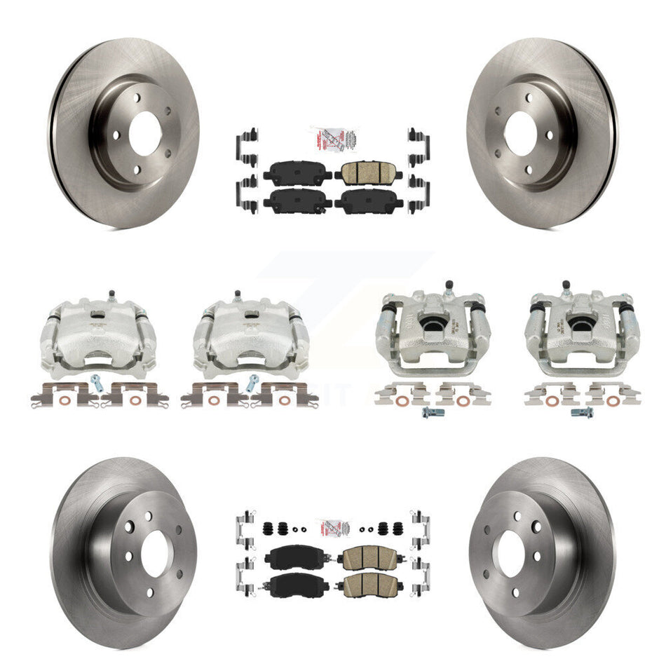 Front Rear Disc Brake Caliper Rotors And Ceramic Pads Kit (10Pc) For Nissan Altima KC8-102639N