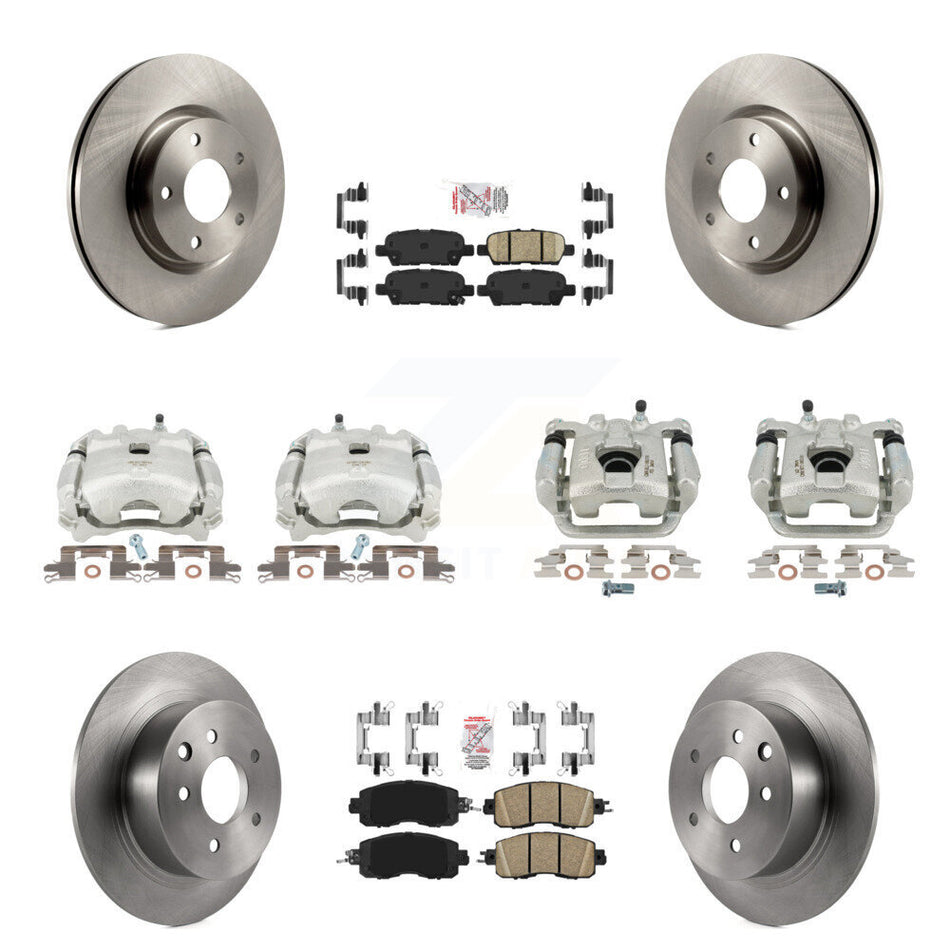 Front Rear Disc Brake Caliper Rotors And Ceramic Pads Kit (10Pc) For Nissan Altima KC8-102640N