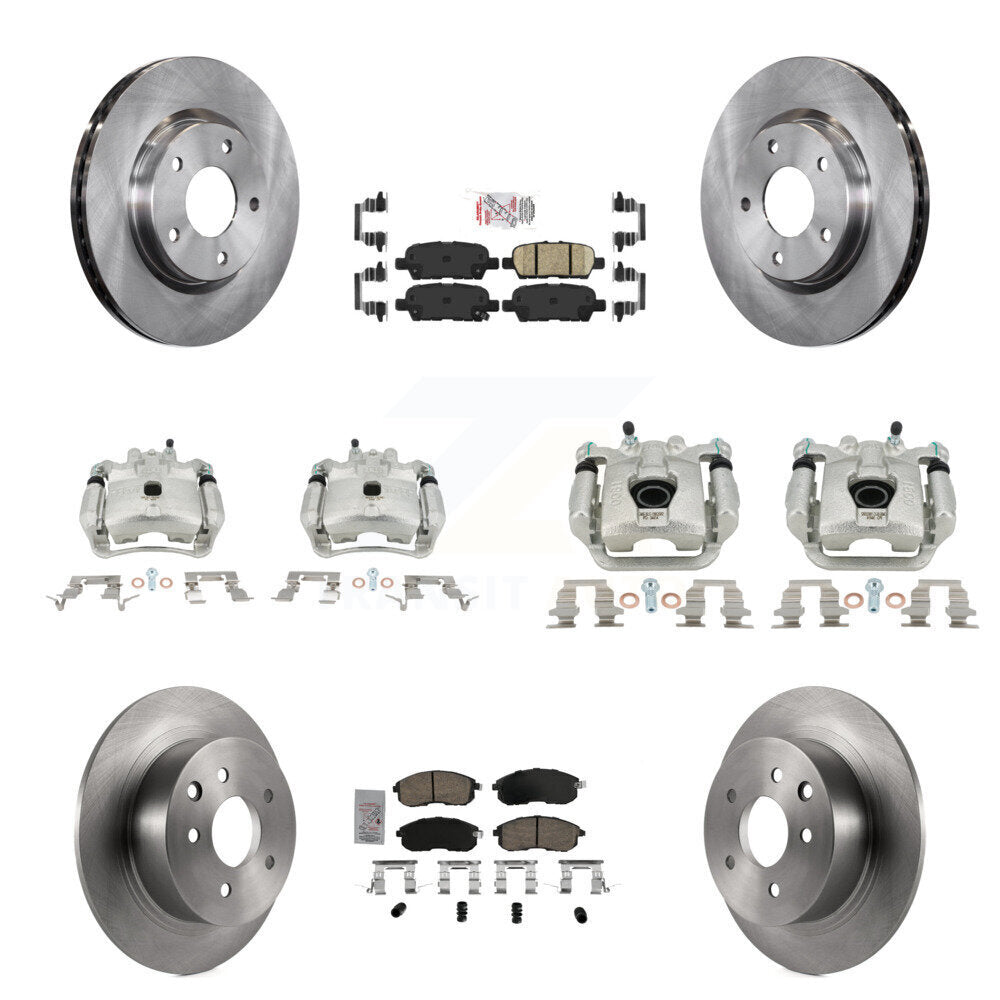 Front Rear Disc Brake Caliper Rotors And Ceramic Pads Kit (10Pc) For Nissan Sentra KC8-102643N