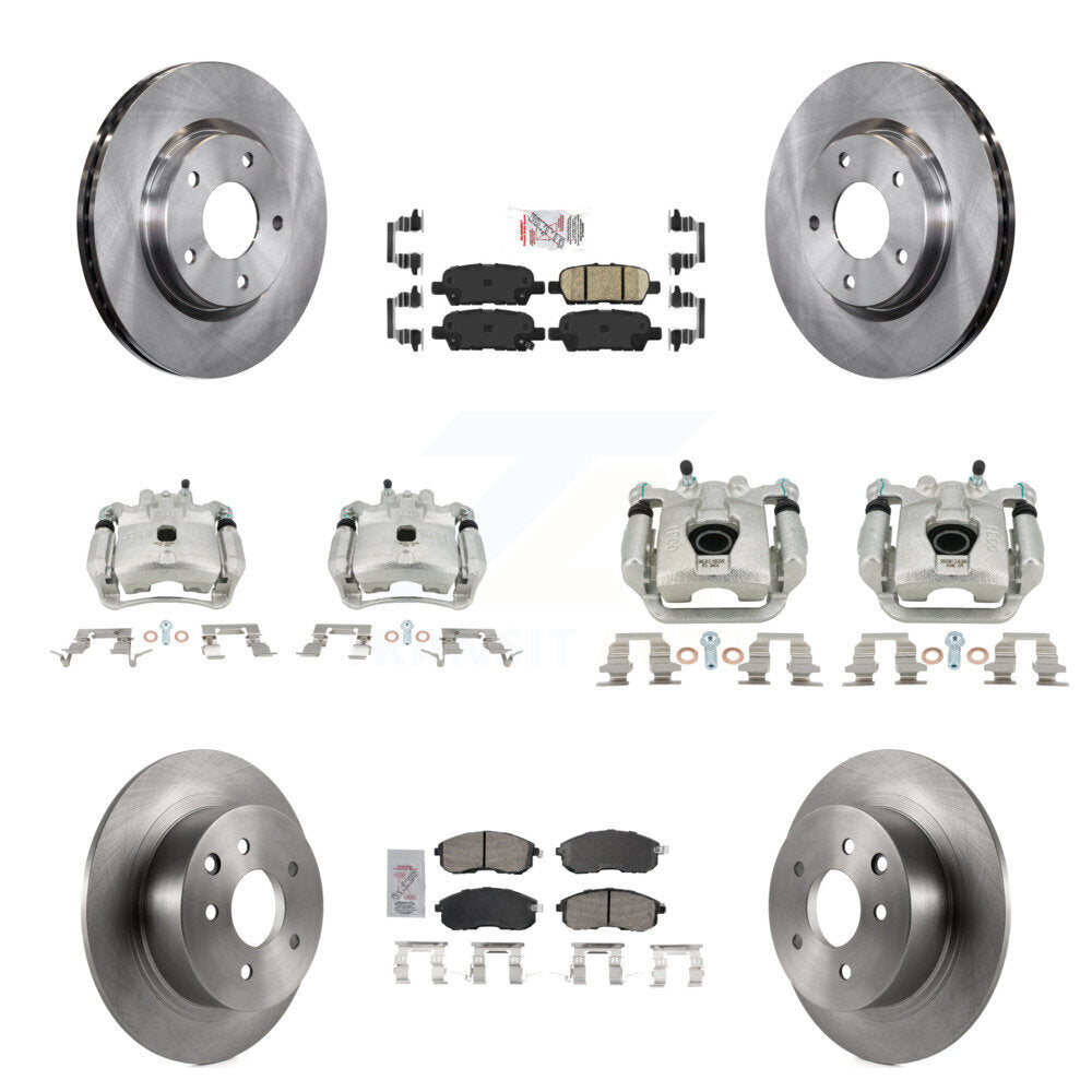 Front Rear Disc Brake Caliper Rotors And Ceramic Pads Kit (10Pc) For Nissan Sentra KC8-102644N