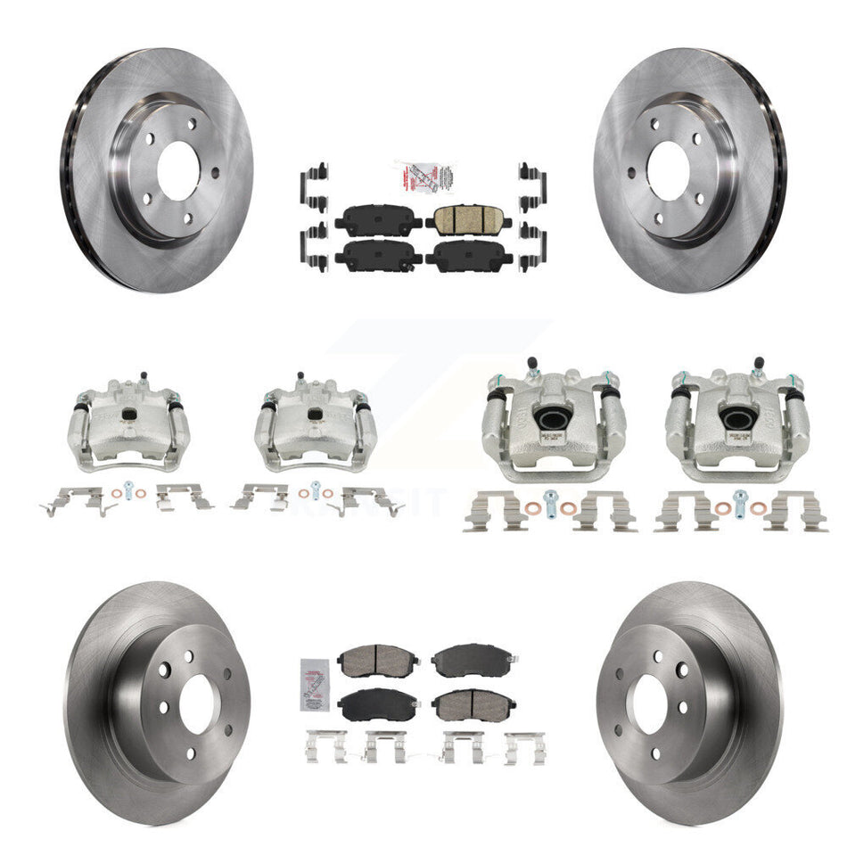 Front Rear Disc Brake Caliper Rotors And Ceramic Pads Kit (10Pc) For Nissan Sentra KC8-102644N