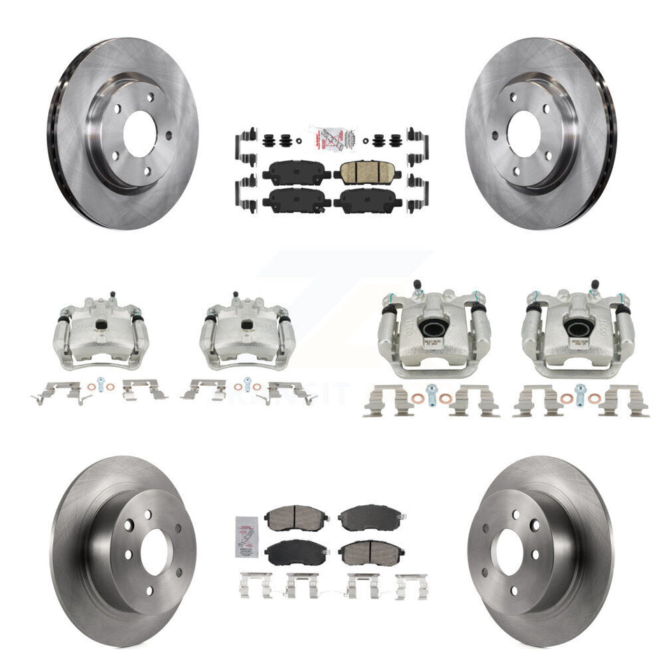 Front Rear Disc Brake Caliper Rotors And Ceramic Pads Kit (10Pc) For Nissan Sentra KC8-102646N