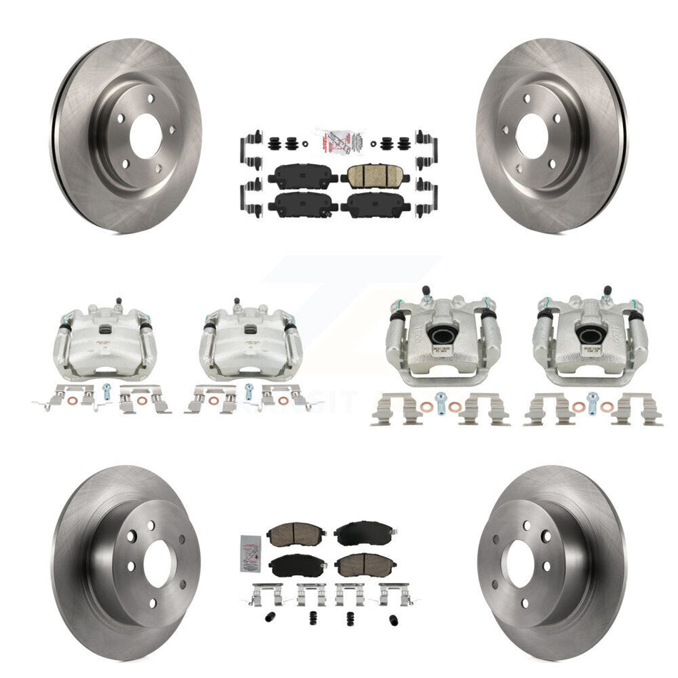 Front Rear Brake Caliper Rotor And Ceramic Pad Kit (10Pc) For Nissan Sentra Turbocharged KC8-102649N