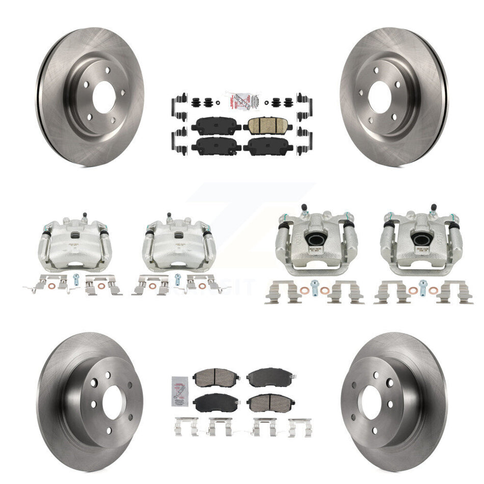 Front Rear Brake Caliper Rotor And Ceramic Pad Kit (10Pc) For Nissan Sentra Turbocharged KC8-102650N
