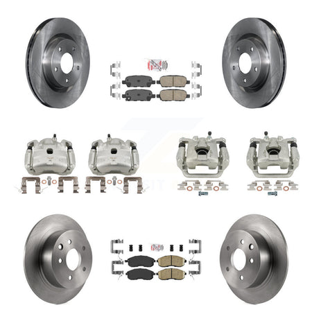 Front Rear Disc Brake Caliper Rotor & Ceramic Pad Kit (10Pc) For 2007-2009 Nissan Altima KC8-102654N