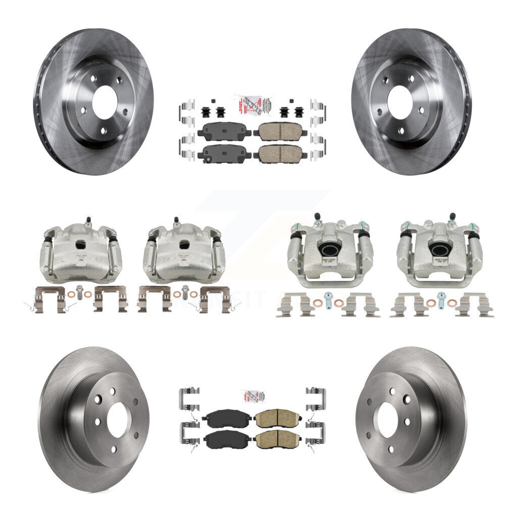 Front Rear Brake Caliper Rotor & Ceramic Pad Kit (10Pc) For Nissan Sentra SE-R with 2.5L KC8-102655N