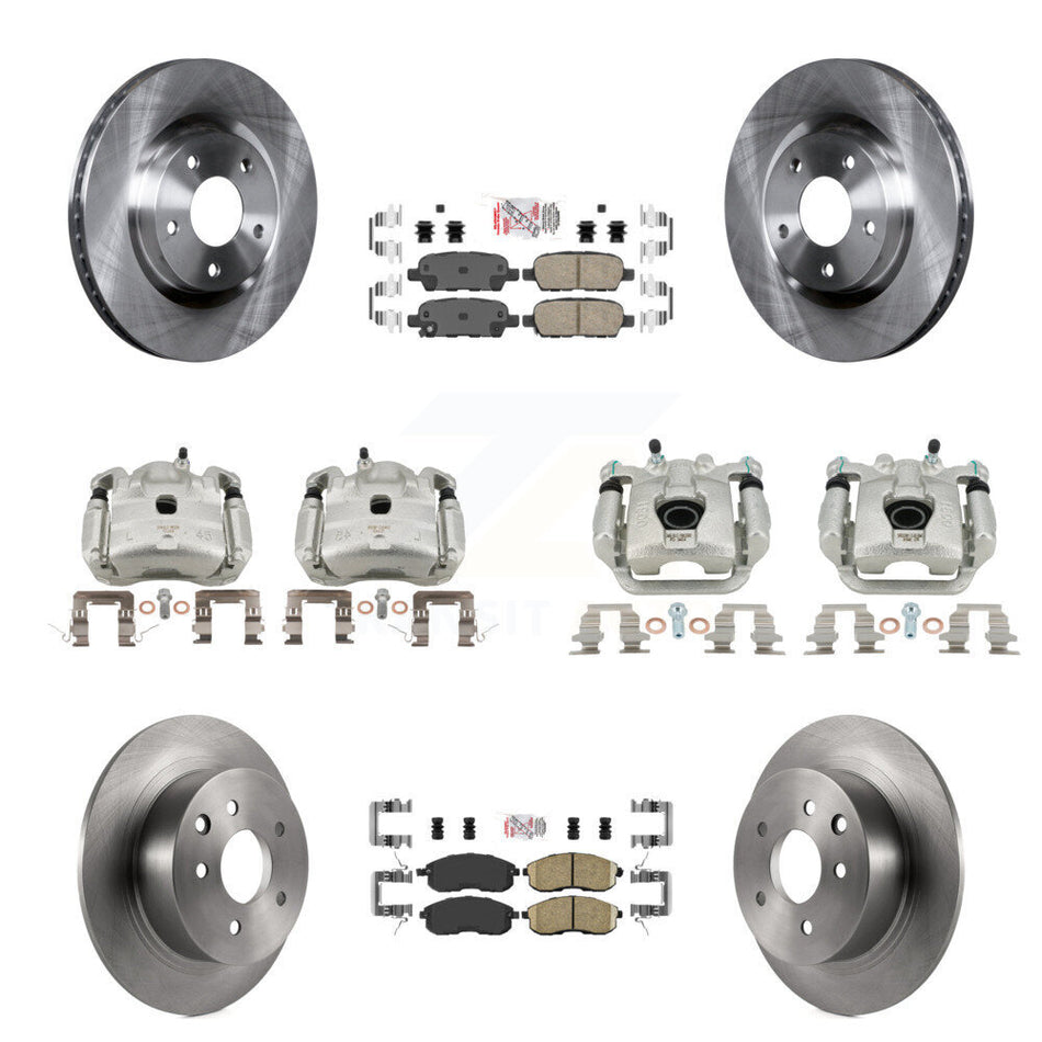 Front Rear Brake Caliper Rotor & Ceramic Pad Kit (10Pc) For Nissan Sentra SE-R with 2.5L KC8-102656N