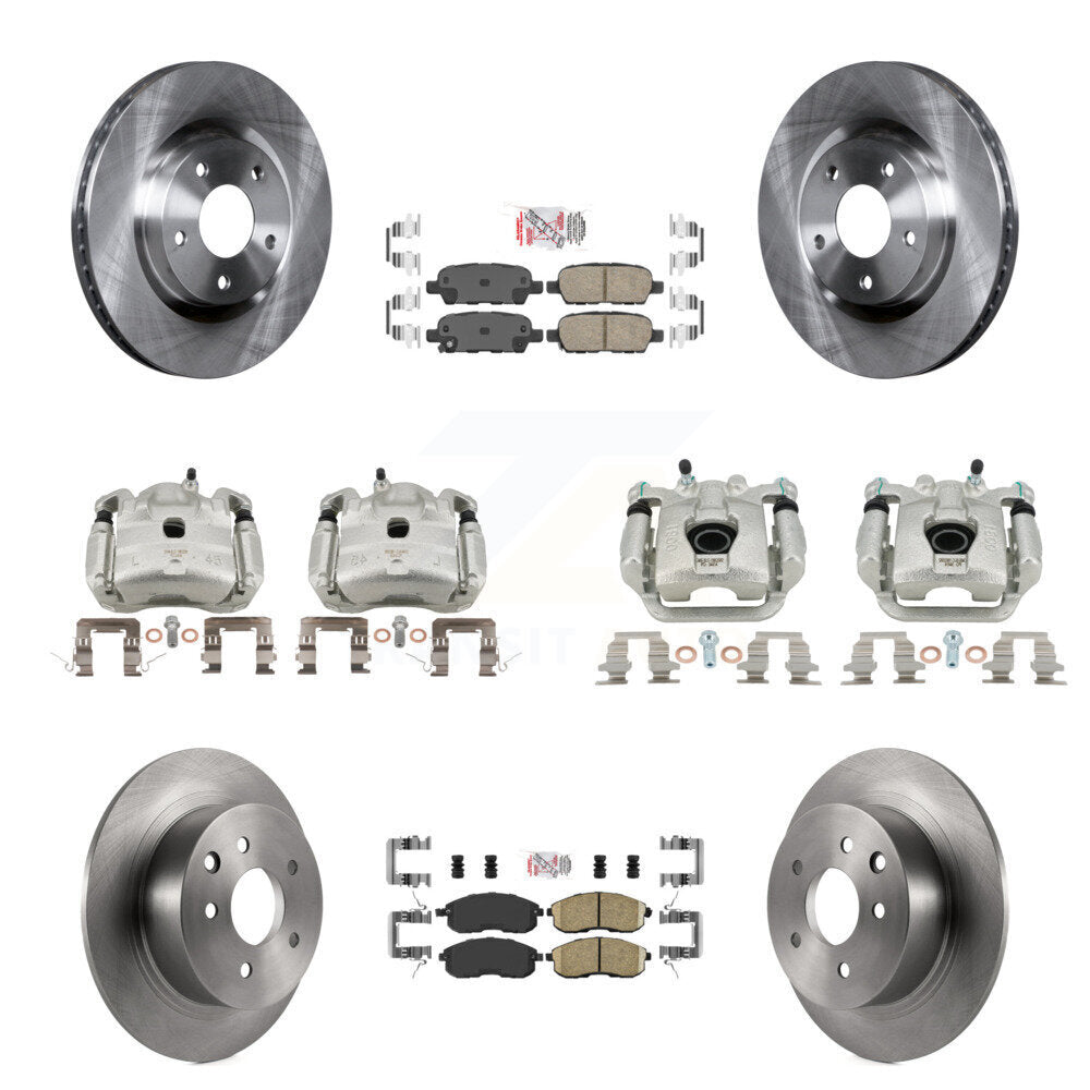 Front Rear Brake Caliper Rotor & Ceramic Pad Kit (10Pc) For Nissan Sentra SE-R with 2.5L KC8-102658N
