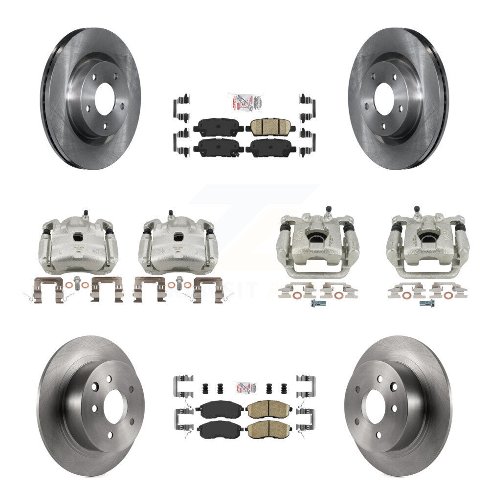 Front Rear Disc Brake Caliper Rotors And Ceramic Pads Kit (10Pc) For Nissan Altima KC8-102660N