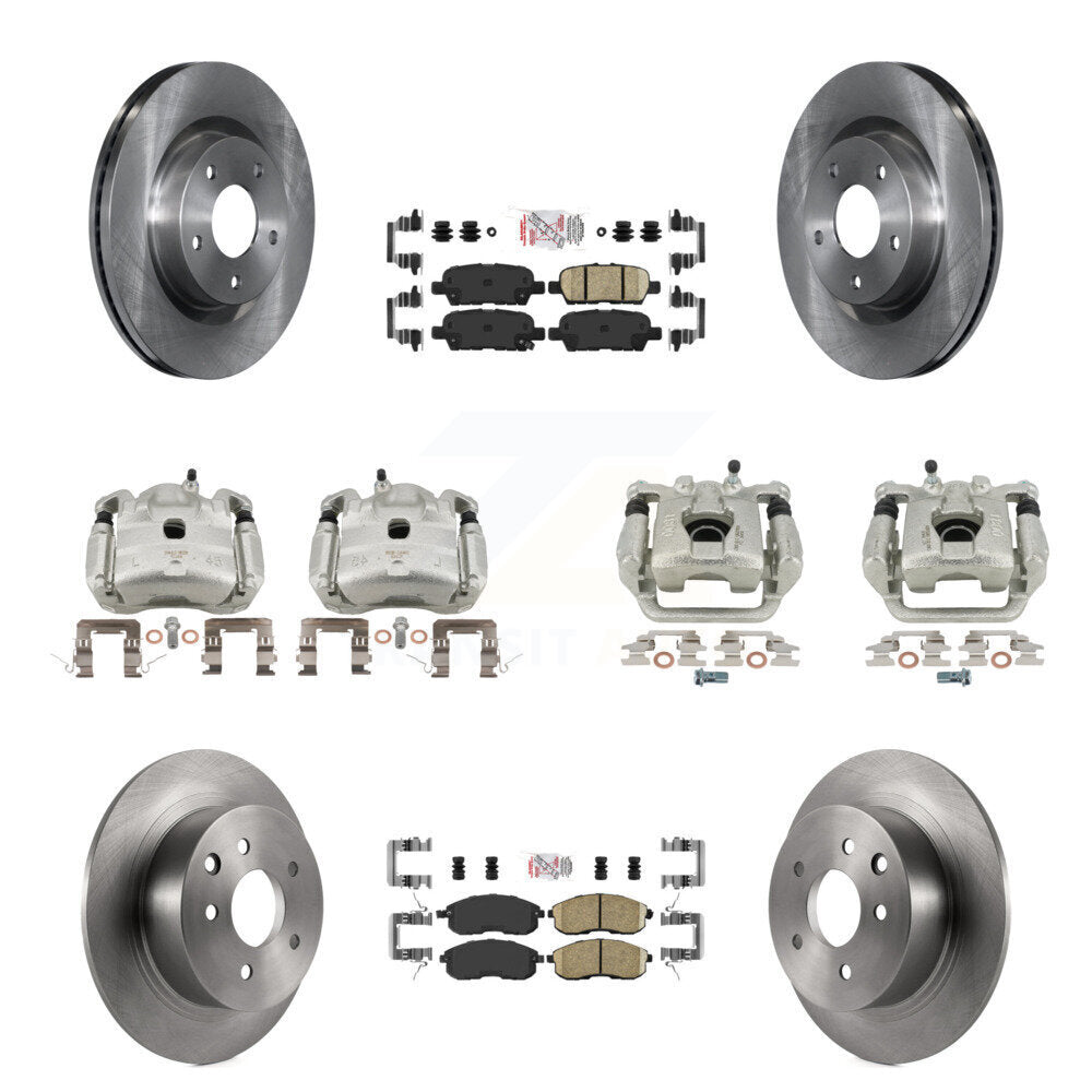 Front Rear Disc Brake Caliper Rotors And Ceramic Pads Kit (10Pc) For Nissan Altima KC8-102662N