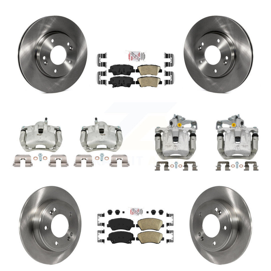 Front Rear Brake Caliper Rotor & Ceramic Pad Kit (10Pc) For Hyundai Elantra GT Kia Forte KC8-102667N