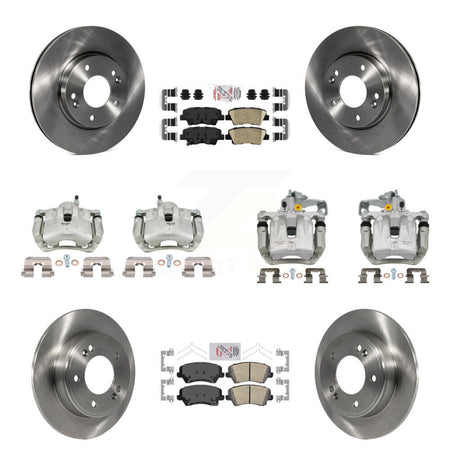 Front Rear Brake Caliper Rotor & Ceramic Pad Kit (10Pc) For Hyundai Elantra GT Kia Forte KC8-102678N