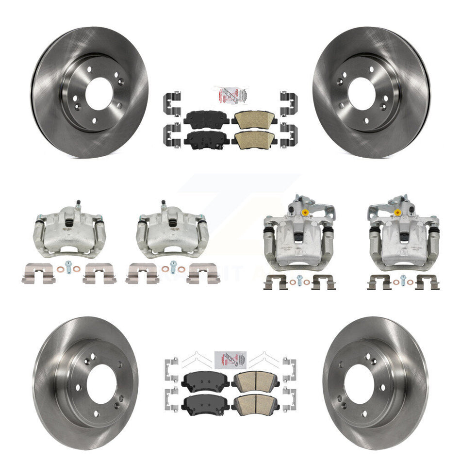 Front Rear Brake Caliper Rotors & Ceramic Pad Kit (10Pc) For Kia Forte Hyundai Forte5 GT KC8-102679N