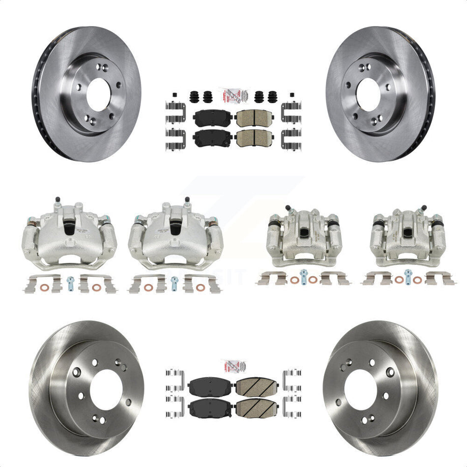 Front Rear Disc Brake Caliper Rotors And Ceramic Pads Kit (10Pc) For Kia Forte Koup Forte5 2.0L KC8-102685N by Transit Auto