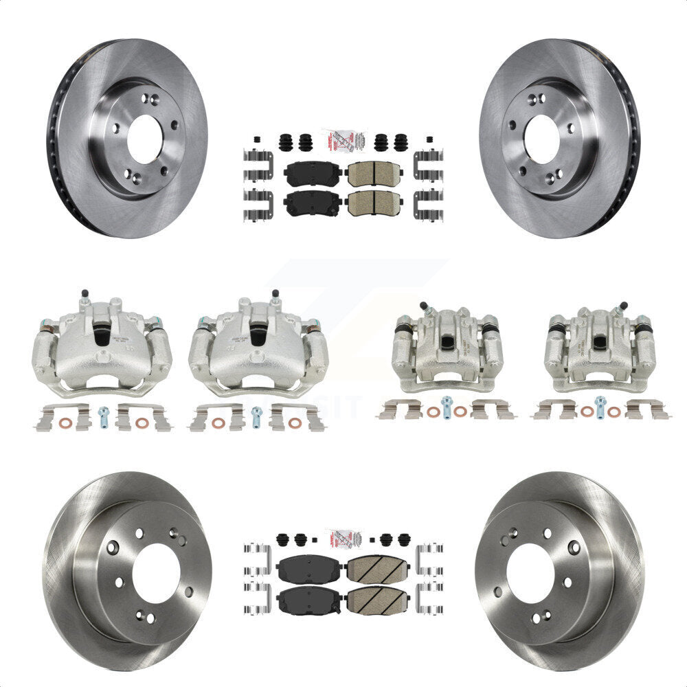 Front Rear Disc Brake Caliper Rotors And Ceramic Pads Kit (10Pc) For Kia Forte Koup Forte5 2.0L KC8-102686N by Transit Auto