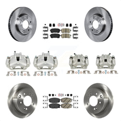 Front Rear Disc Brake Caliper Rotors And Ceramic Pads Kit (10Pc) For Kia Forte Koup Forte5 2.0L KC8-102686N