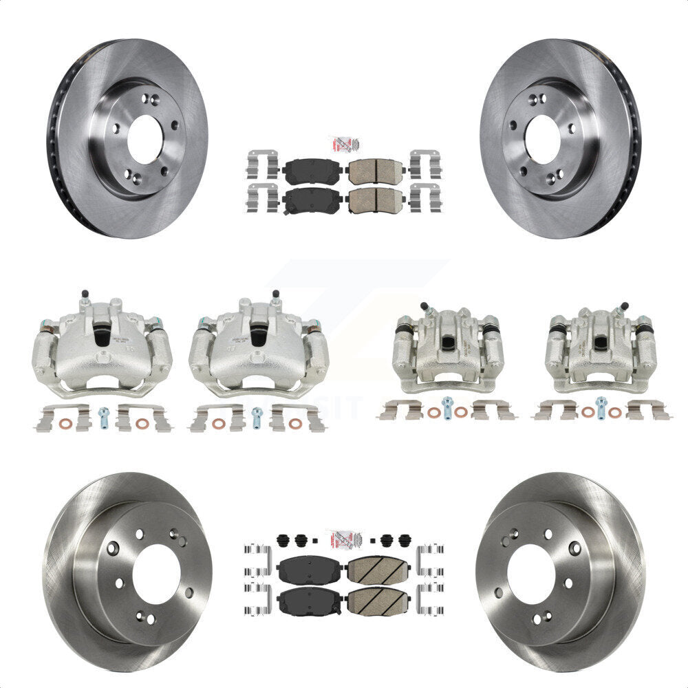 Front Rear Disc Brake Caliper Rotors And Ceramic Pads Kit (10Pc) For Kia Forte Koup Forte5 2.0L KC8-102688N by Transit Auto