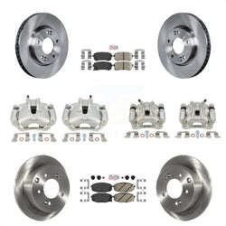Front Rear Disc Brake Caliper Rotors And Ceramic Pads Kit (10Pc) For Kia Forte Koup Forte5 2.0L KC8-102688N