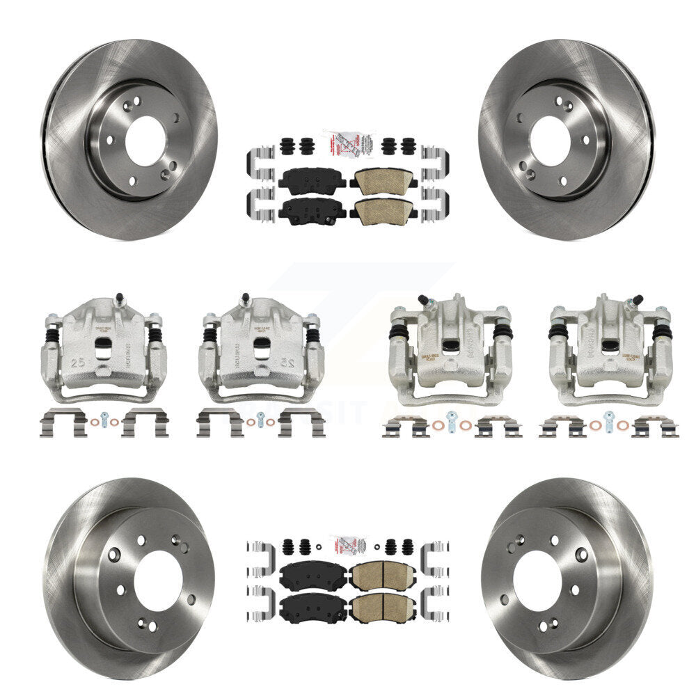 Front Rear Disc Brake Caliper Rotors And Ceramic Pads Kit (10Pc) For 2012-2013 Kia Soul KC8-102691N