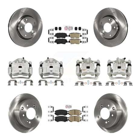 Front Rear Disc Brake Caliper Rotors And Ceramic Pads Kit (10Pc) For 2012-2013 Kia Soul KC8-102692N