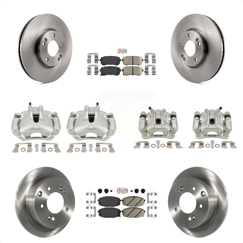 Front Rear Disc Brake Caliper Rotors And Ceramic Pads Kit (10Pc) For Kia Forte5 2.0L KC8-102696N by Transit Auto