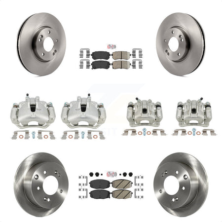 Front Rear Disc Brake Caliper Rotors And Ceramic Pads Kit (10Pc) For Kia Forte5 2.0L KC8-102696N by Transit Auto