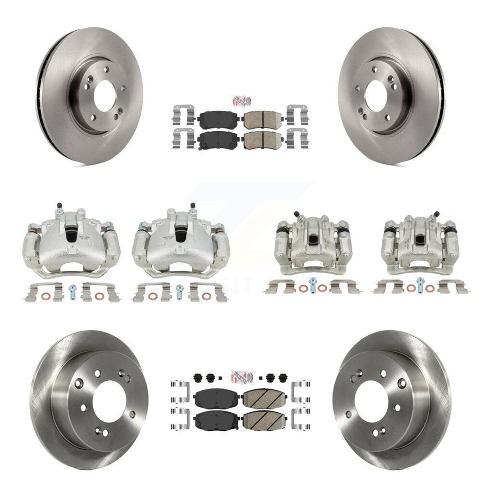 Front Rear Disc Brake Caliper Rotors And Ceramic Pads Kit (10Pc) For Kia Forte5 2.0L KC8-102696N