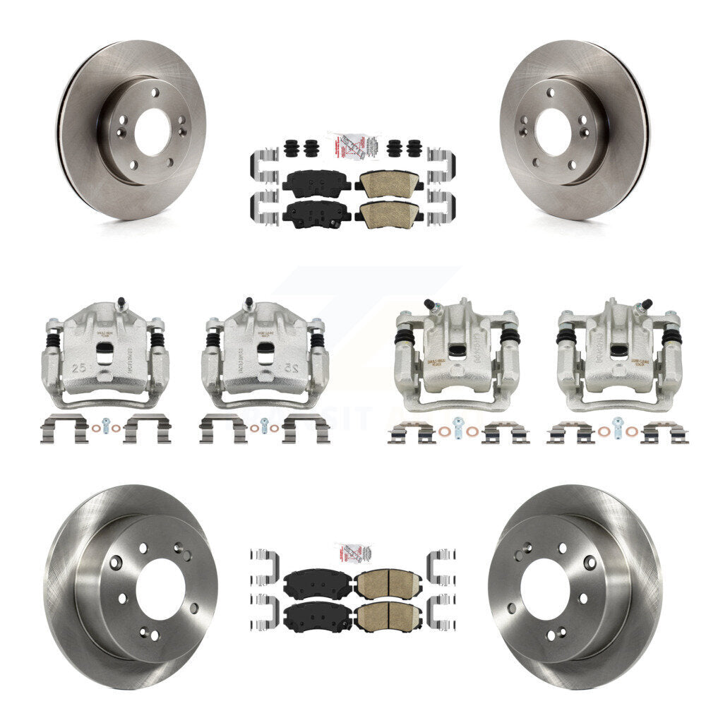 Front Rear Disc Brake Caliper Rotor & Ceramic Pad Kit (10Pc) For 2010-2011 Kia Soul 1.6L KC8-102700N